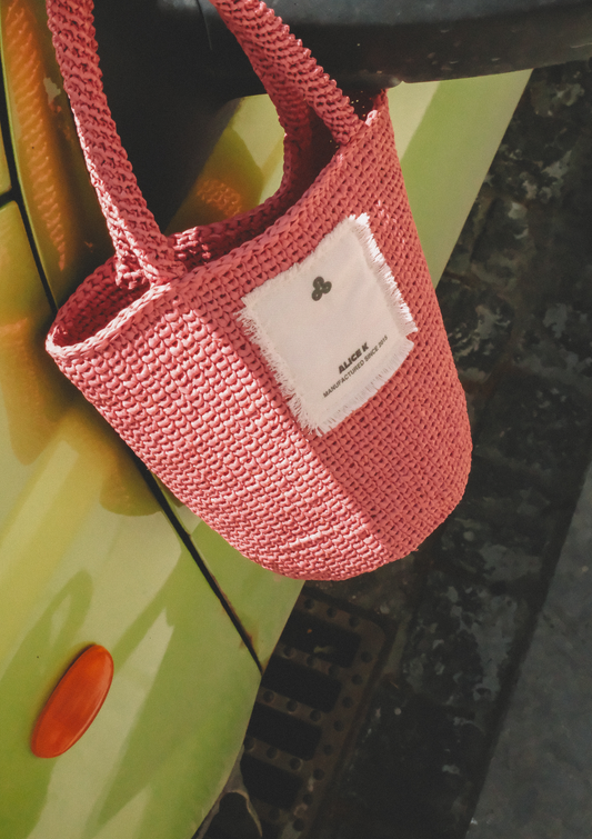 Сумка "Відерце" з рафії