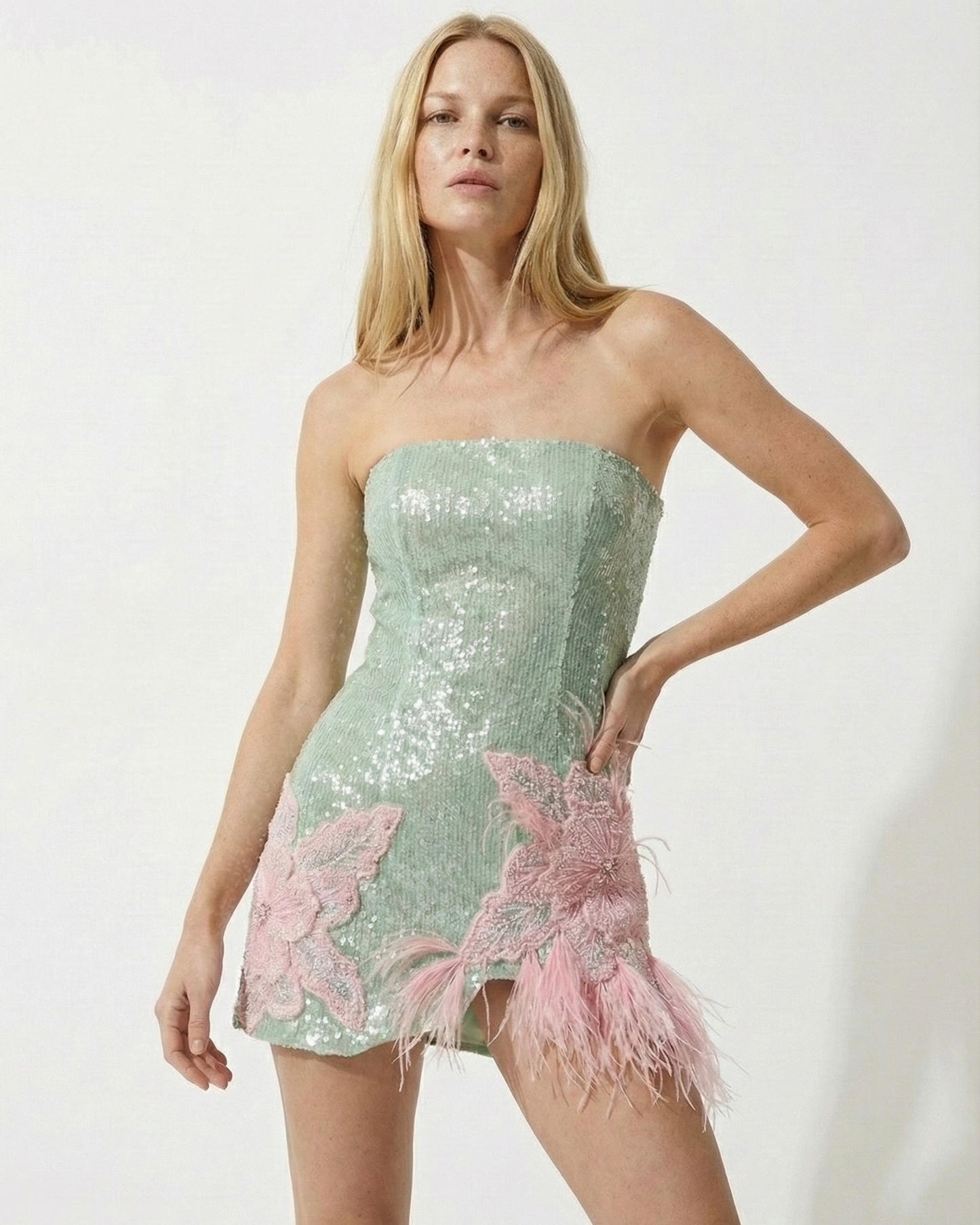 Сукня "Glam" з натуральним пірʼям