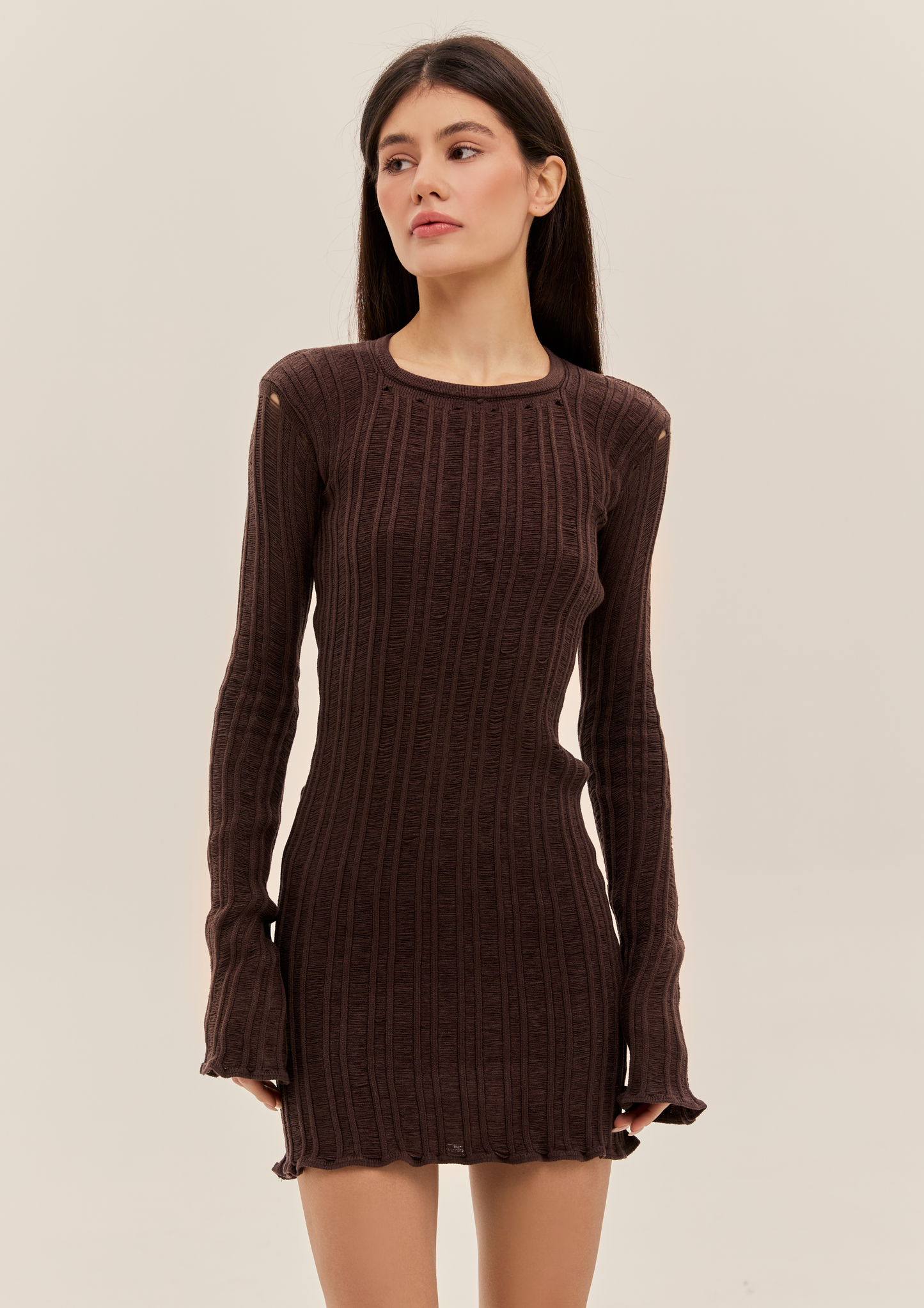 В’язана сукня в шоколадному кольорі